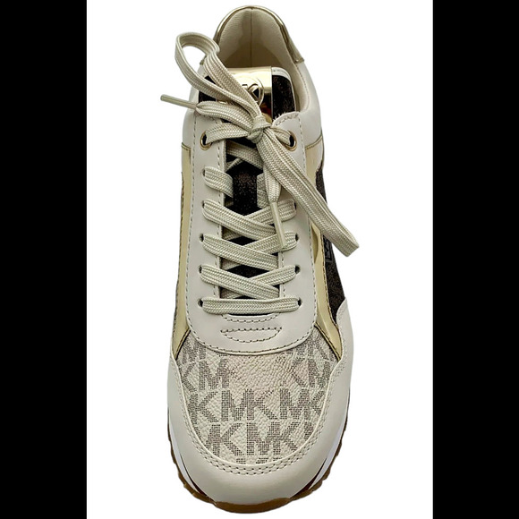 Michael Kors Women's Maddy Two-Tone Logo Trainer Vanilla/Brown - Medium - Picture 2 of 3